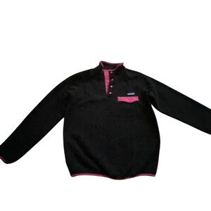 Patagonia Synchilla Fleece Snap T Pullover Black Pink Women’s Medium